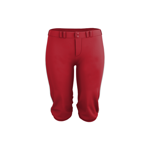 Badger Sport Girls Belt Loop Fastpitch Pant (A00062-027404), Color 'Red/White'